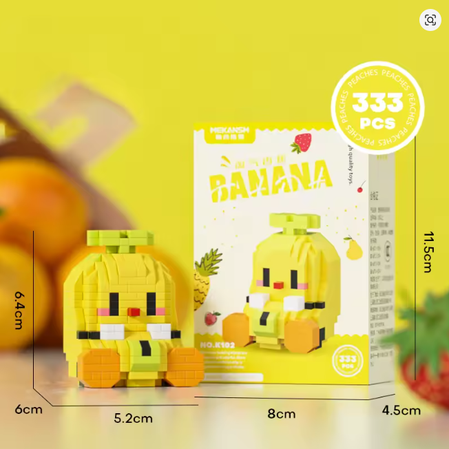 Banana Fruit building blocks set, 333 pieces