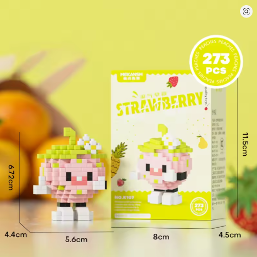 Strawberry Fruit building blocks set, 273 pieces