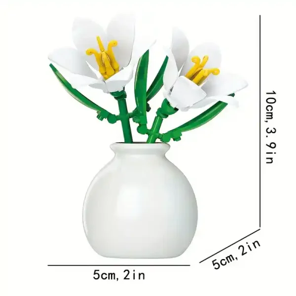 Lillies in a Vase DIY Building Blocks - 100 Pieces - Image 2