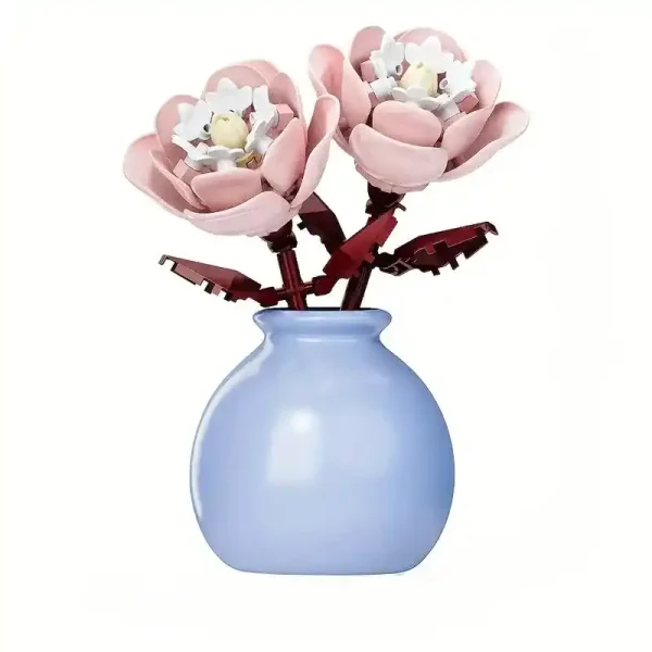 Peonies in a Vase DIY Building Blocks - 100 Pieces