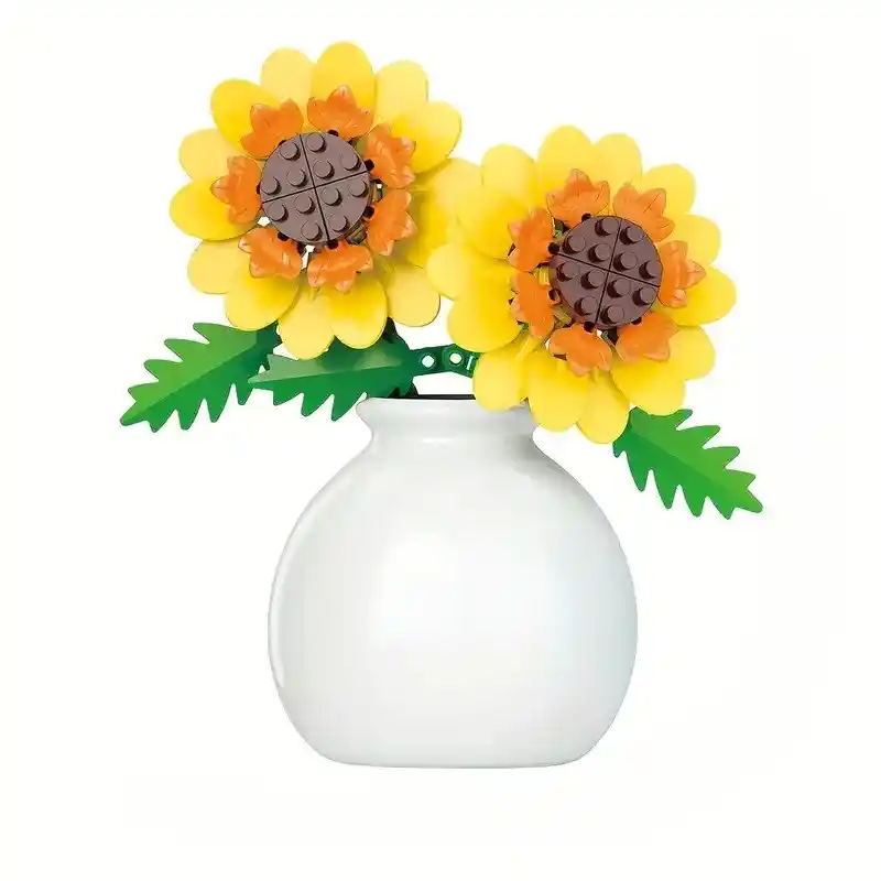 Sunflowers in a Vase DIY Building Blocks - 100 Pieces