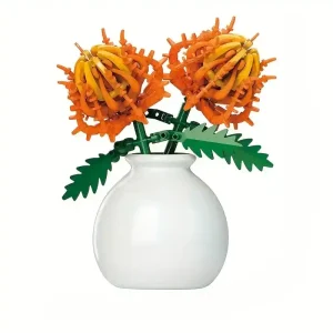 Thorny Marigolds in a Vase DIY Building Blocks - 100 Pieces