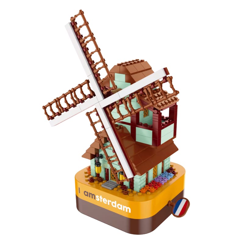 I Am Amsterdam Windmill Music Box DIY Building Blocks