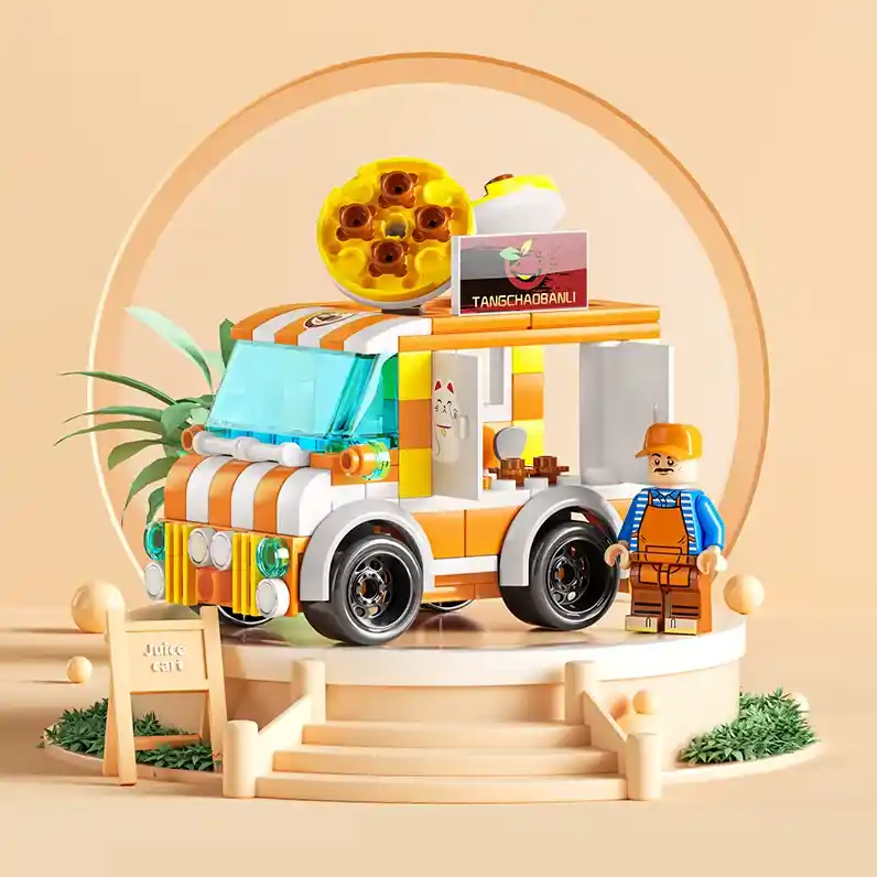 Fried Walnuts Cart DIY Building Blocks - 179 Pieces