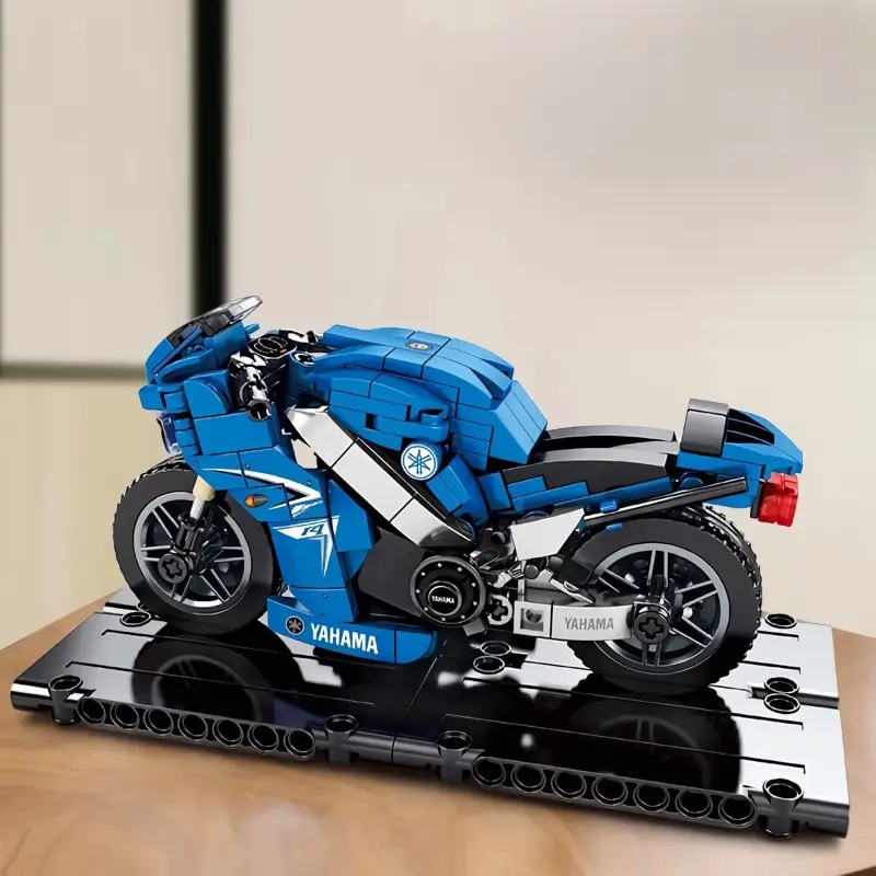 Blue Racing Super Motobike DIY Building Blocks - 301 Pieces - Image 3