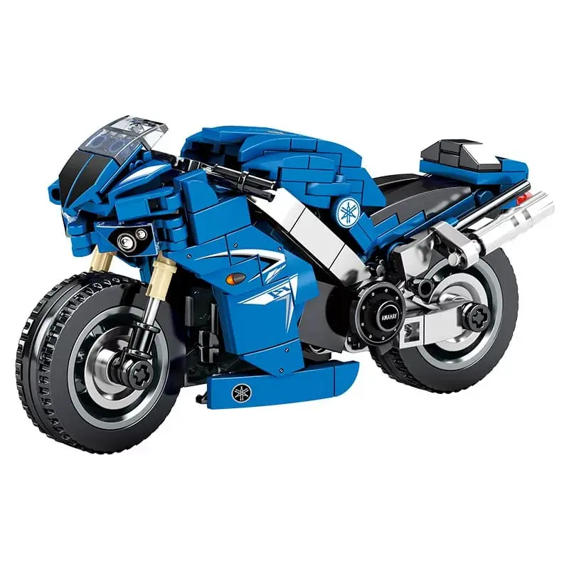 Blue Racing Super Motobike DIY Building Blocks - 301 Pieces - Image 2