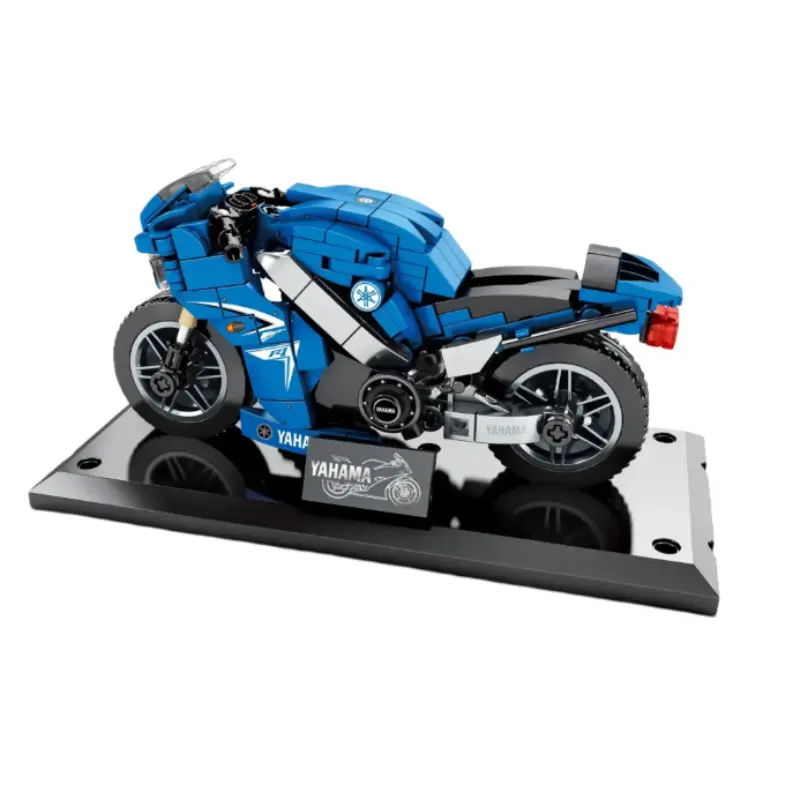 Blue Racing Super Motobike DIY Building Blocks - 301 Pieces