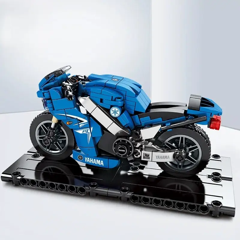 Blue Racing Super Motobike DIY Building Blocks - 301 Pieces - Image 4