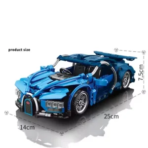 Blue Bugatti from the Racing Pull-back Super Car building blocks collection