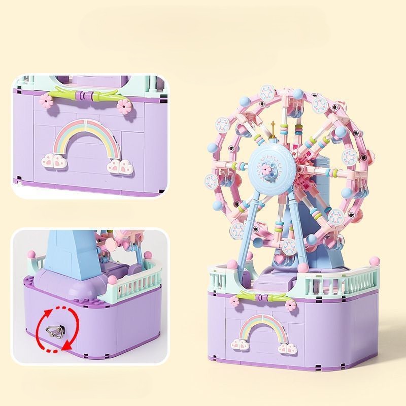 Ferris Wheel Music Box building blocks, all designs shown together