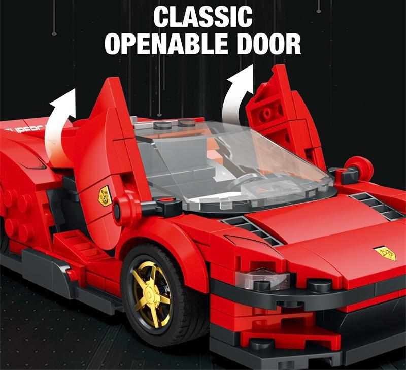 Close-up of the Red Car building blocks set