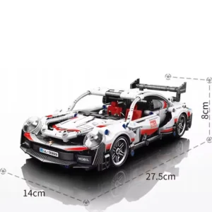 White 911 from the Racing Pull-back Super Car building blocks collection