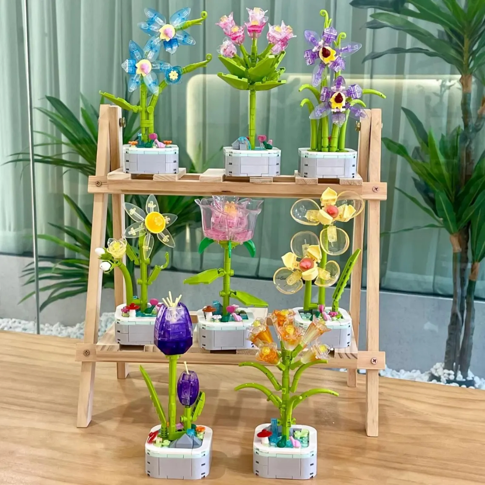 Crystal Purple Orchid Flower DIY Building Blocks – 153 Pieces - Image 2