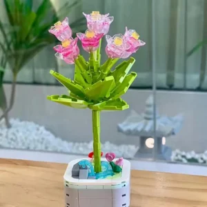 Pink African Violet Flower DIY Building Blocks – 138 Pieces