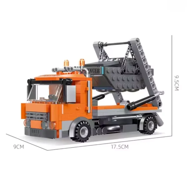 Skip Loader Truck DIY Building Blocks – 267 Pieces | Snow Aurora