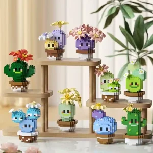 Mini Cactus building blocks, all designs shown together