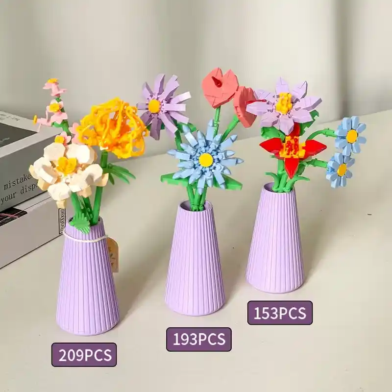Flowers in a Tall Vase building blocks, all designs shown together
