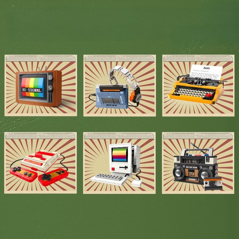 Blast from the Past building blocks, all designs shown together