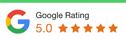 Google rating badge showing 5.0 out of 5 stars